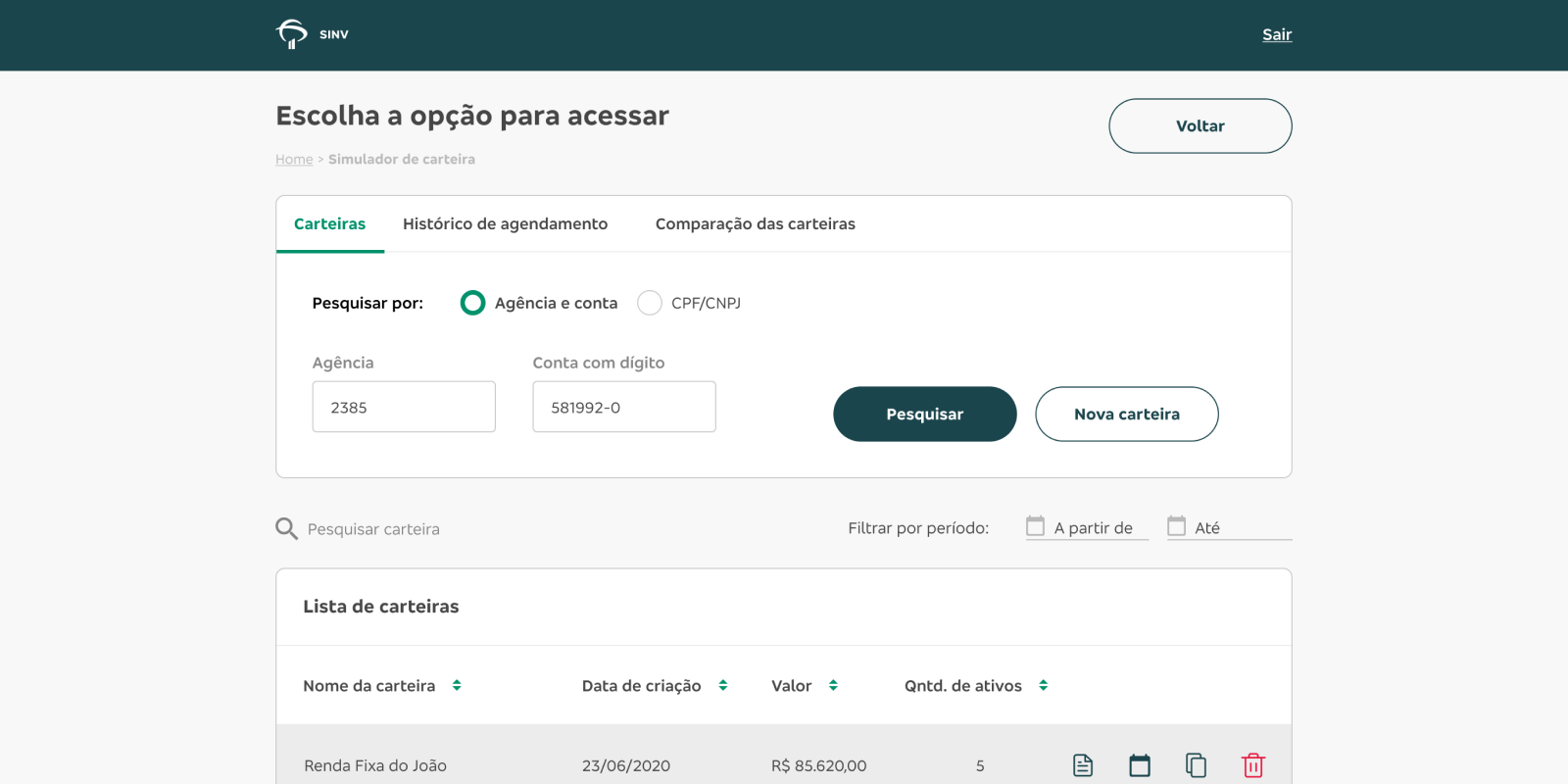 Fluxos de cadastro e gestão